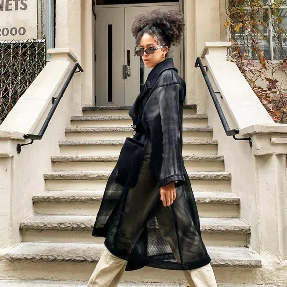 adidas x IVY PARK Black Mesh SPR Coat Sz XS - Picture 2 of 8